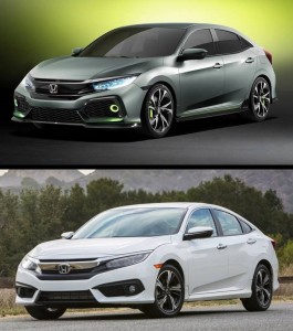 Honda Civic Hatchback 2017 vs Sedán